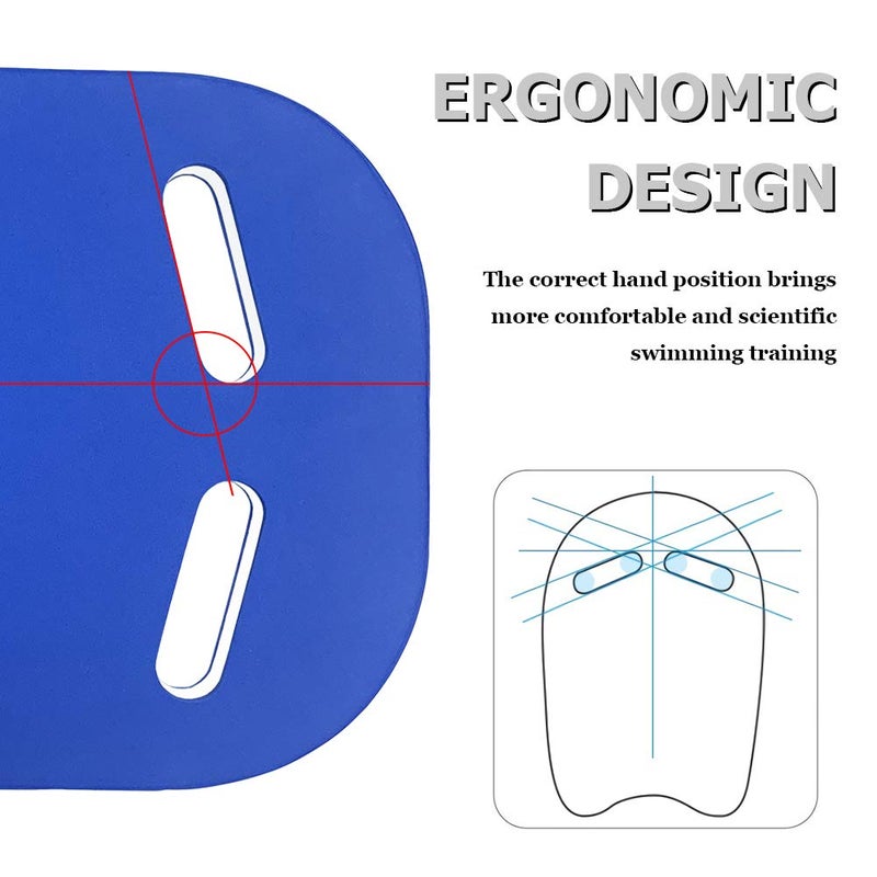 Roveinsia Kickboards Swimming, Swim Training Aid Kick Board for Adults and Kids, U Design Pool Floats with Integrated Hole Handle, EVA Foam, Blue - Image 3