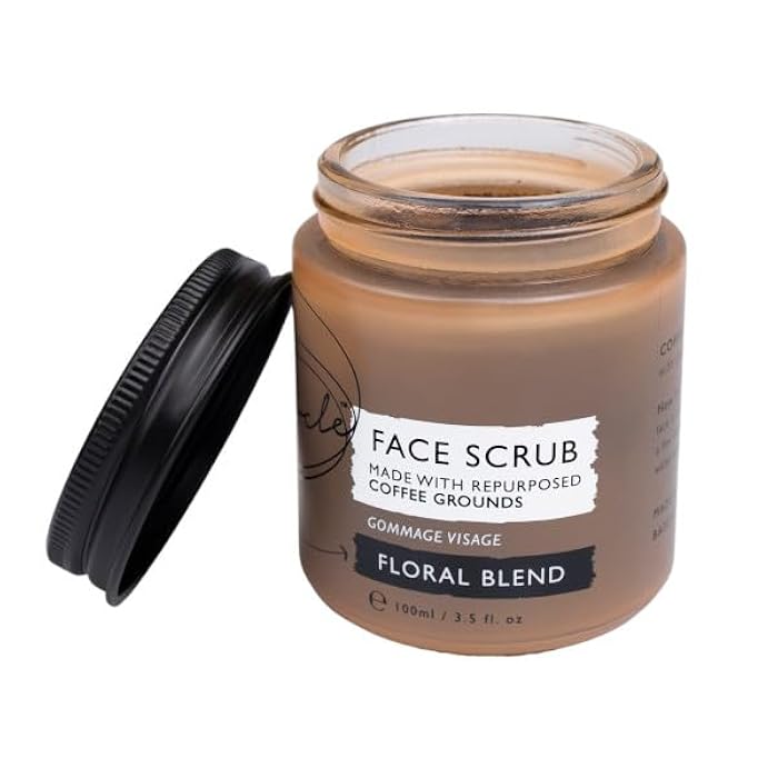 UpCircle Coffee Face Scrub - Floral Blend For Sensitive Skin 3.5oz - Chamomile, Shea Butter, Coconut + Rosehip Oil - Natural, Vegan Face Exfoliator For Soft, Smooth Skin - Image 2