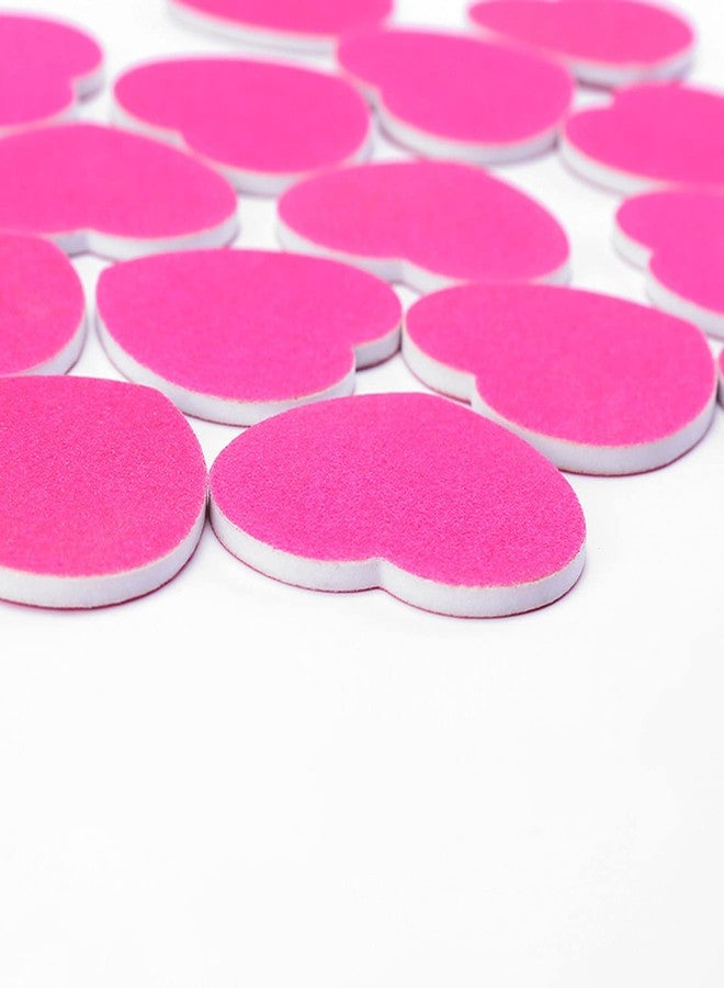Hilsayum 50PCS Creative Heart Shaped Nail File Block Double Sided Manicure Strips Pink Color Nail Buffering Files for Polishing - Image 5