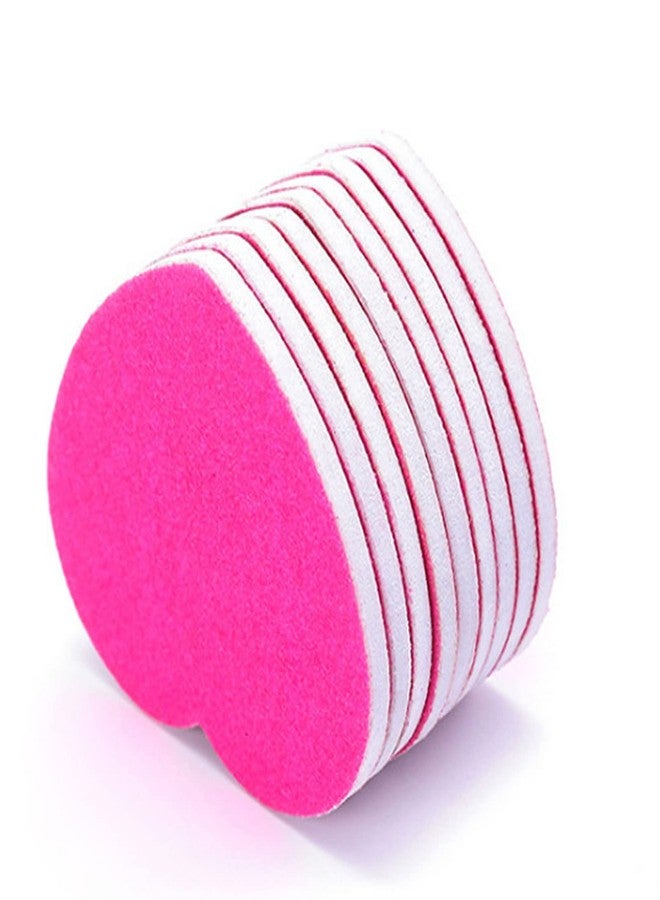 Hilsayum 50PCS Creative Heart Shaped Nail File Block Double Sided Manicure Strips Pink Color Nail Buffering Files for Polishing - Image 4