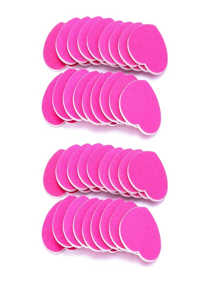Hilsayum 50PCS Creative Heart Shaped Nail File Block Double Sided Manicure Strips Pink Color Nail Buffering Files for Polishing - Image 1