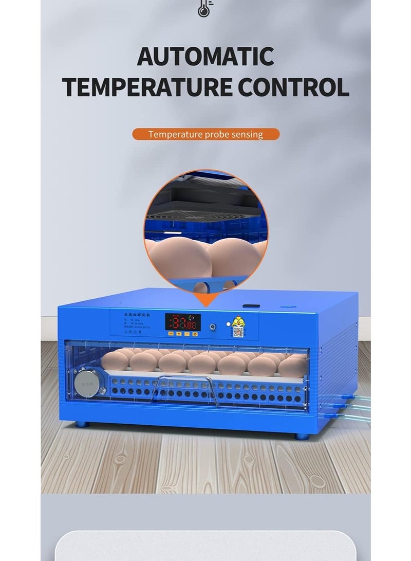 نيو كلاسيك حاضنة بيض أوتوماتيكية مزدوجة الطاقة لسعة 64 بيضة - أزرق 002 - Image 3