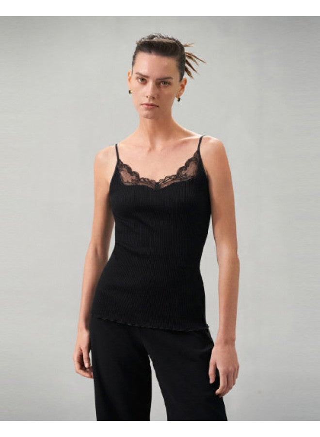 AIMER Elegant Lace Strap V-Neck Reversible Camisole For Women - Image 1