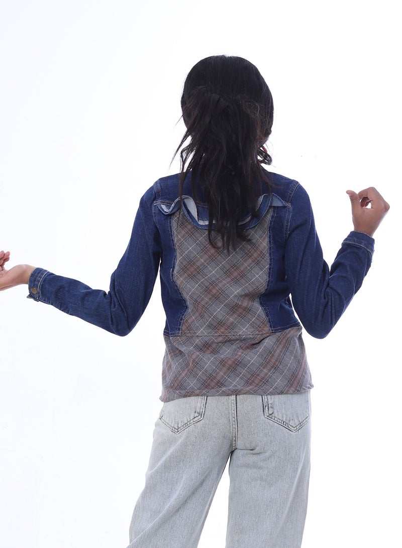 BEBO Girls' jacket with patterned panels_Multicolor - Image 3