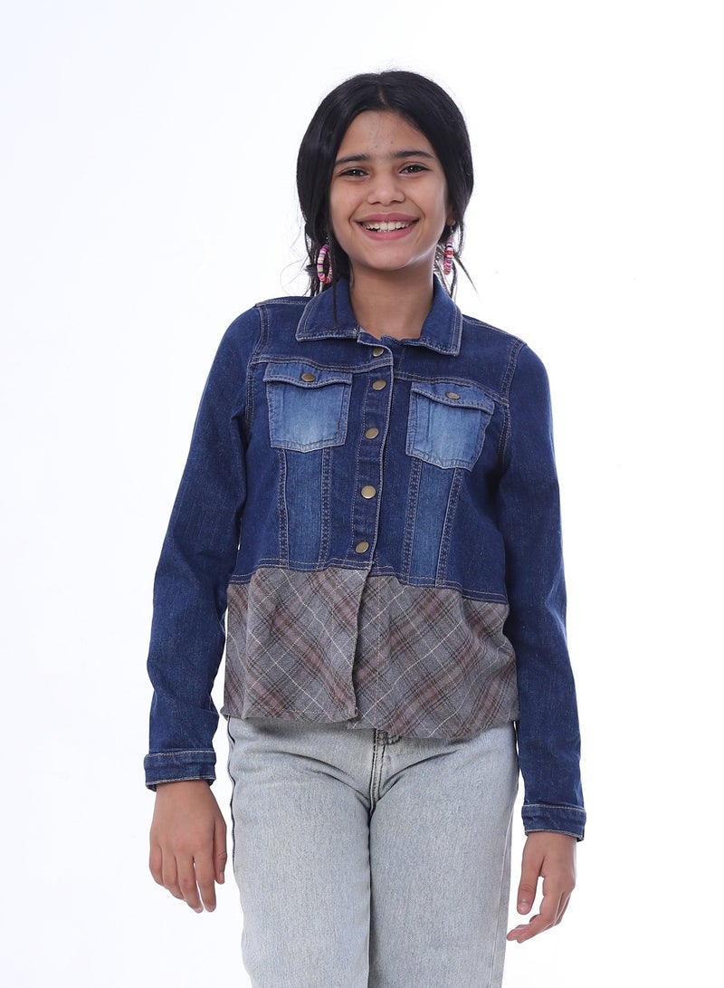 BEBO Girls' jacket with patterned panels_Multicolor - Image 1