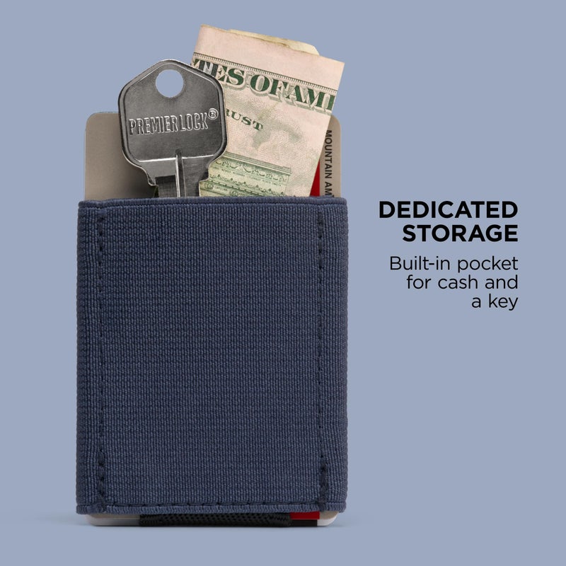 NOMATIC Minimalistic Wallet for Men and Women - Slim Wallet Fits In Front Pocket - Holds 4-15 Cards - Hidden Cash Holder and Key Holder Pocket (Black) - Image 4