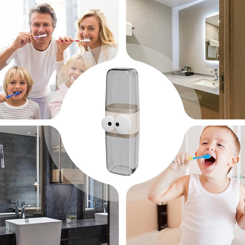 VOLCANO Travel Toothbrush Holder Cover(Pack of 2) | Travel Mouthwash Holder Cover Cup | Toothbrush Travel Case 2 Cups Inside for Camping, Travelling, Trip, Picnic, Hotel, School Use - Image 4