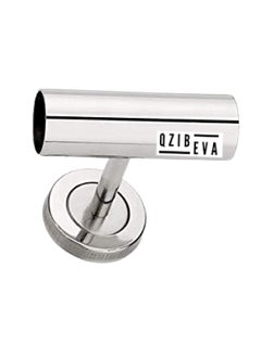 QZibeva QZIBEVA Pack 1 Pcs Steel Curtain Rod Jointer Connector Bracket Support Silver for 1 Inch Rods Ceiling Wall Support Item Code CST7  - Image 1