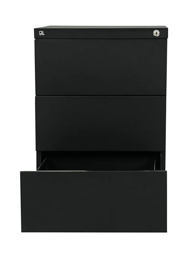 حامل متحرك من الفولاذ بثلاثة أدراج باللون الأسود 60x38x45.7 سم