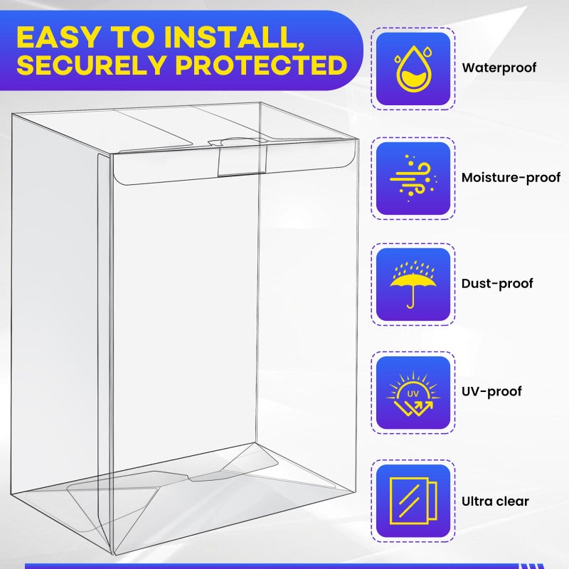 YixangDD 100 Pack Clear Protectors Case Compatible with Funko, 4" Pop Figures Case Protectors, 0.38mm Crystal Clear Display Cases for Collectibles with Locking Tab - Image 4