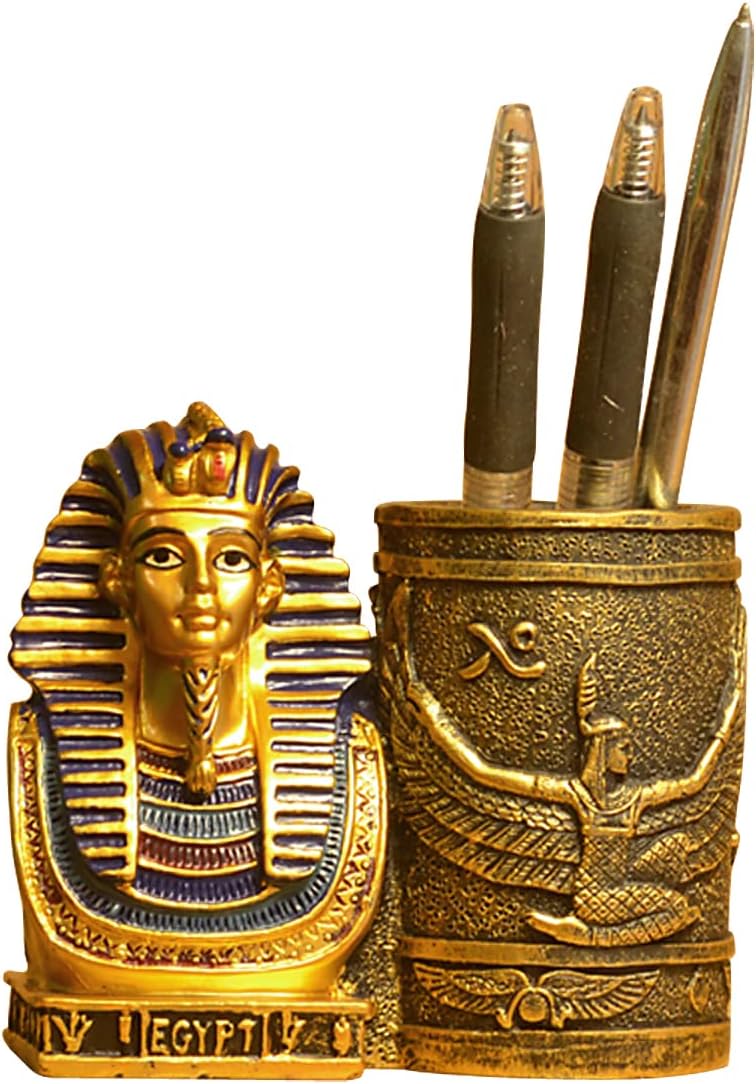 Daisylily Ancient Egyptian Pencil Holder, Egyptian King Pharaoh Pen Cup, Pen Holder for Desk Office Pen Organizer, Pencil Cup Storage Containers - Small - Image 2