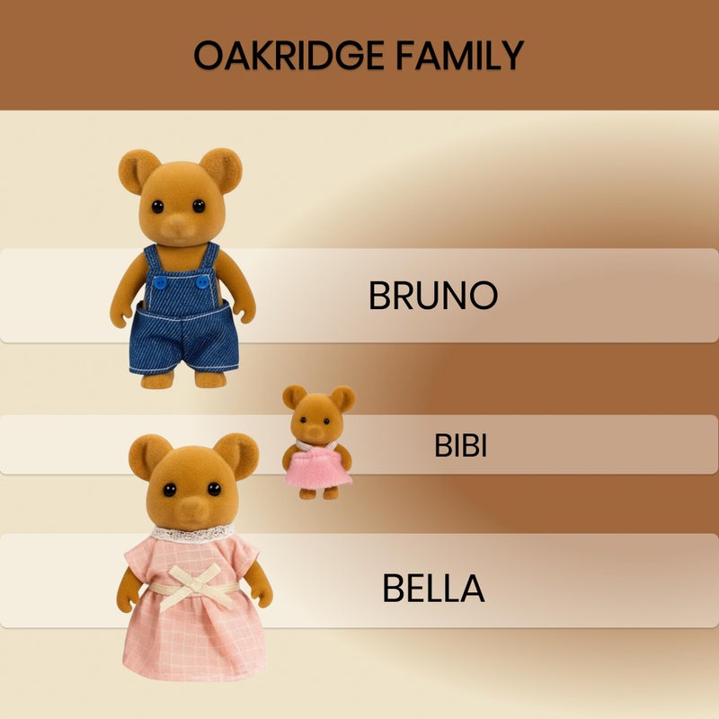 OLEOCA Family Brown Mouse Figures â€” Set of 3 Collectible Flocked Mini Dolls with Removable Clothes, Miniature Dollhouse Pretend Play Figures for Kids Ages 3+ - Image 4