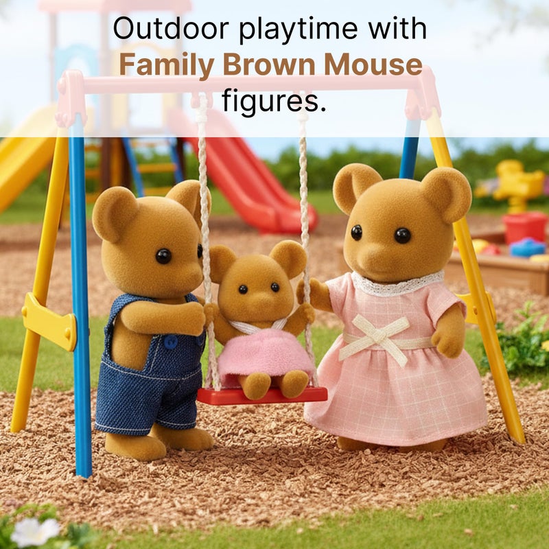 OLEOCA Family Brown Mouse Figures â€” Set of 3 Collectible Flocked Mini Dolls with Removable Clothes, Miniature Dollhouse Pretend Play Figures for Kids Ages 3+ - Image 2