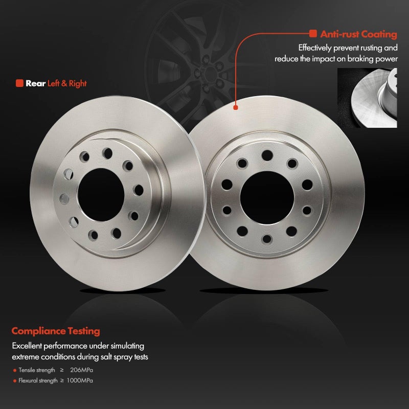 Generic Frankberg Brake Discs Brake Disc Set Rear Axle Fully Compatible with Giulietta 940 1.4L-2.0L 2010-2020 Giulietta Box/Hatchback 940 1.4L 2.0L 2011-2020 Replace# 51815313  - Image 2