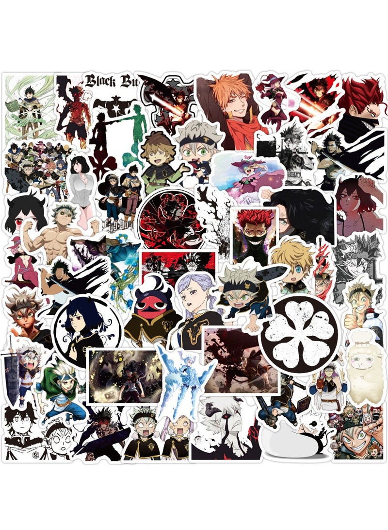 general 50-Piece Black Clover Cute Vinyl Waterproof Sticker
