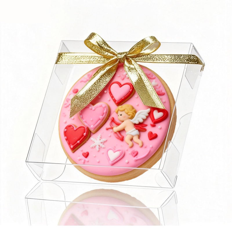 TEMLQPACK 100 Pack 4x4x1.2inch Clear Single Cookies Boxes Small Bakery Boxe Macaron Boxes Brownie BoxesPastry Boxe for Easter Mother's Father's Christmas Birthday Day - Image 1