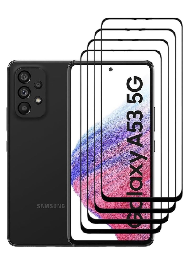 AINA 4 Pieces Tempered Glass Screen Protector 5D Designed For Samsung Galaxy A53 5G Full Glue Edge to Edge Full Screen Coverage And Bubble Free - Image 1