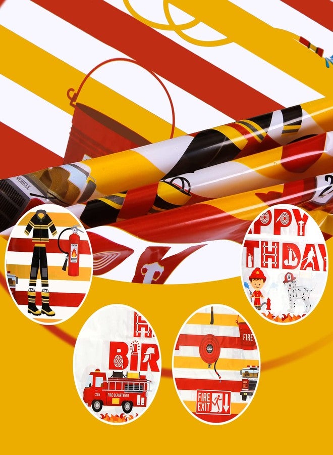 Lcoor 2 Pack Fire Truck Tablecloths, Firetruck Table Cover Plastic Disposable Party Supplies for Firefighting Theme Birthday Party Decorations Supplies - Image 3