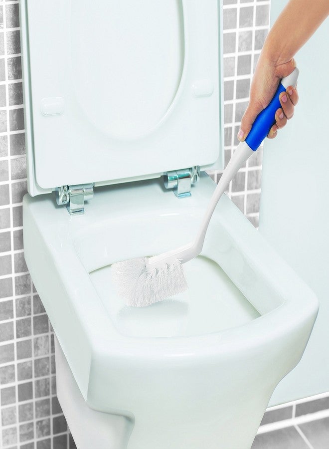 Kleeno Cello Kleeno Angular Toilet Brush with Holder Pack of 1, Blue & White |Flexible Bristles & Rubberised Firm Grip Plastic Sturdy Handle |Toilet Cleaning Brush for Western & Indian Toilet Bathroom Brush - Image 4