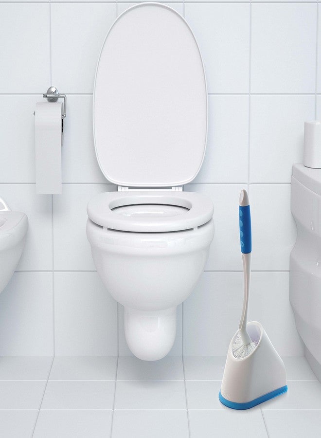 Kleeno Cello Kleeno Angular Toilet Brush with Holder Pack of 1, Blue & White |Flexible Bristles & Rubberised Firm Grip Plastic Sturdy Handle |Toilet Cleaning Brush for Western & Indian Toilet Bathroom Brush - Image 3