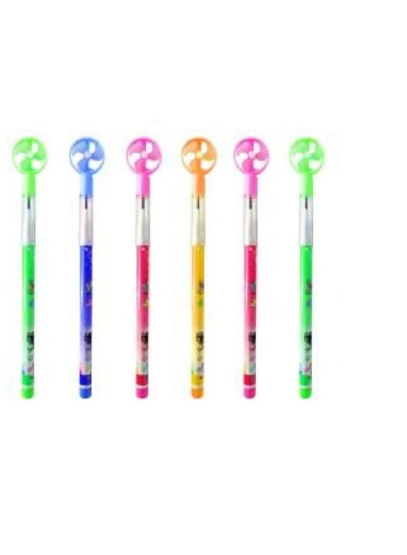 Generic 3 Multi-Tip Pencils with Blower Fan Toy Cap - Image 2