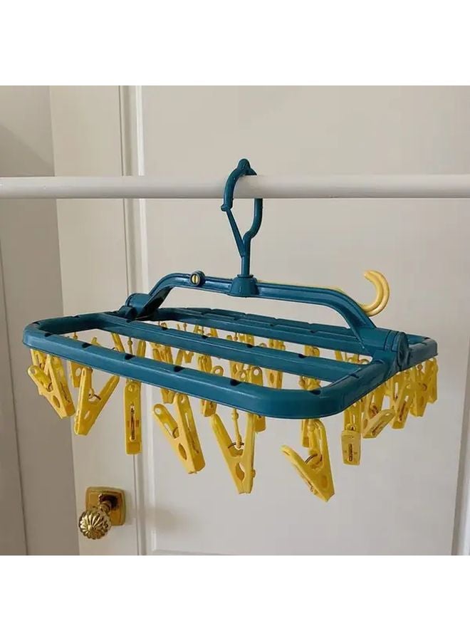 32 Clip Rotatable Sock Underwear Drying Rack 360 Degree Rotating Arms Space Saving Foldable - Image 5