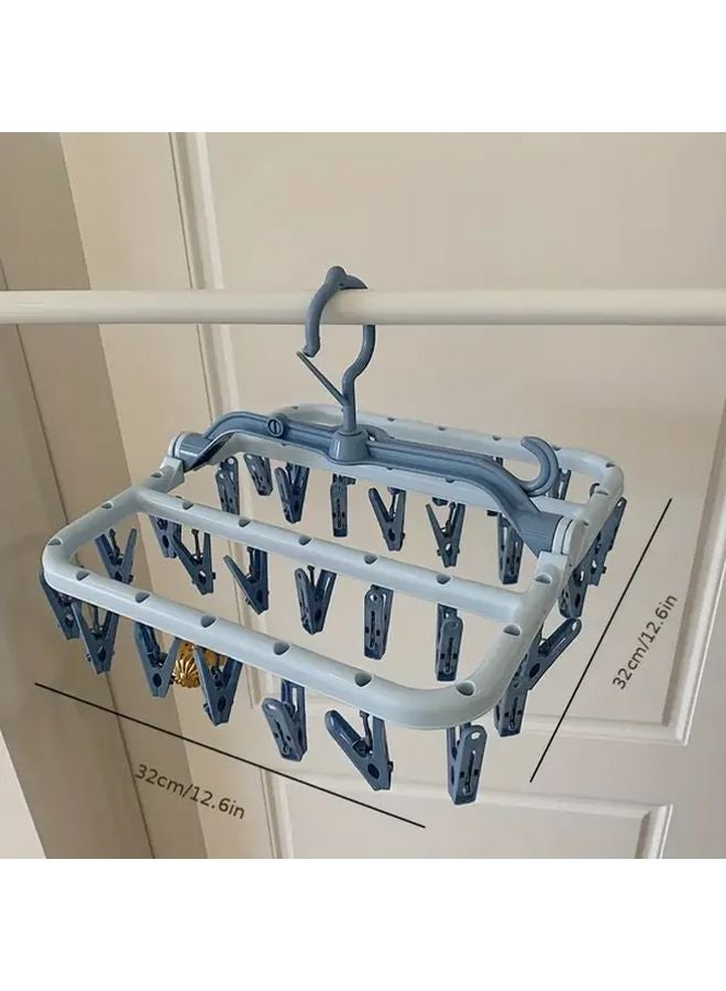 32 Clip Rotatable Sock Underwear Drying Rack 360 Degree Rotating Arms Space Saving Foldable - Image 4