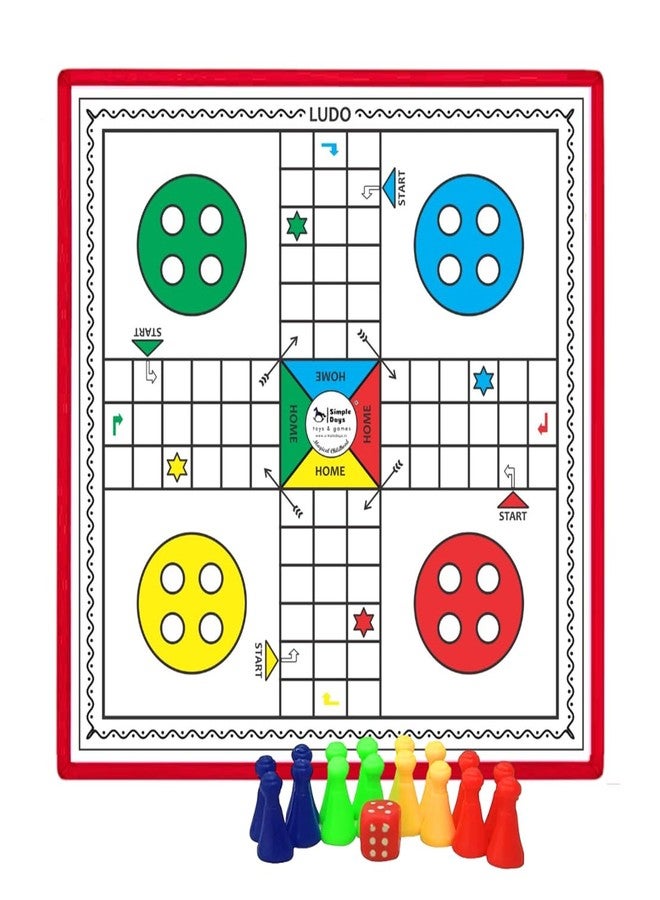 Simple Days Ludo Traditional Indian Board Game for Kids and Family Fun (Multy Color) - Image 1