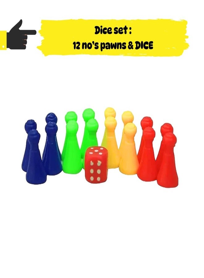 Simple Days Ludo Traditional Indian Board Game for Kids and Family Fun (Multy Color) - Image 3