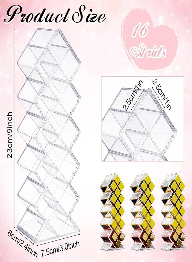 Cloudzy Lipstick Holder 16 Grid Acrylic Fish Shape Lip Gloss Storage Organizer Compact Lipstick Storage Box Perfect for Makeup Cosmetic Vanity and Dresser Display Pack of (3) - Image 5