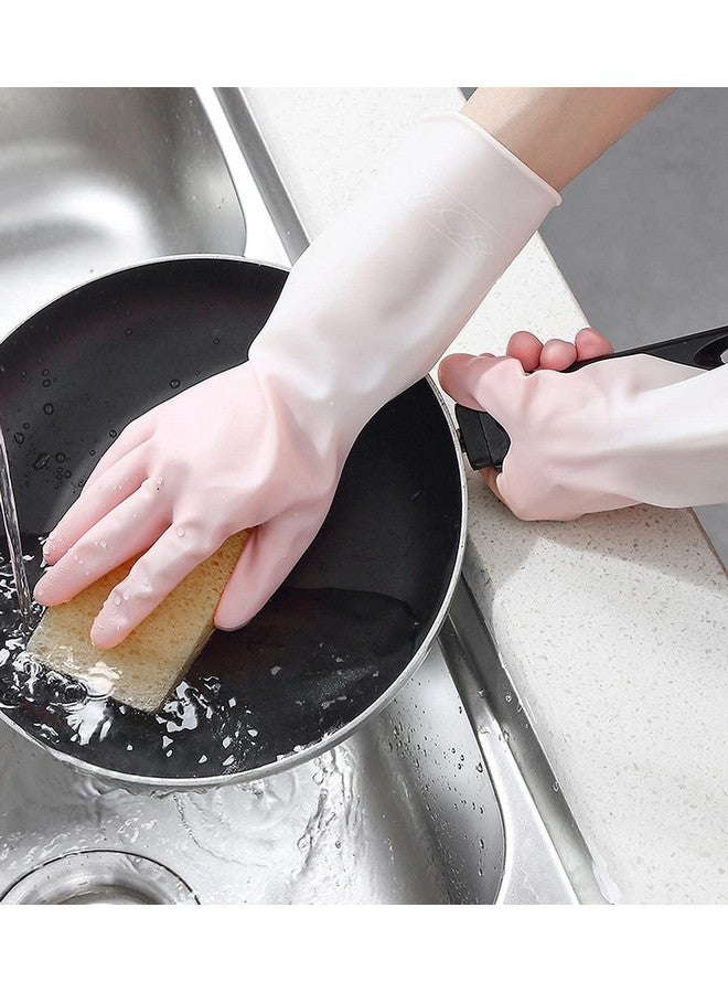wolpin wolpin PVC Hand Gloves for Dishwashing Skin-friendly Reusable, Gardening | Anti-slip Kitchen Cleaning Gloves| Pet Grooming | Car Washing | Bathroom Cleaning | Painting (1 Pair Gloves, Ombre Pink, M) - Image 2