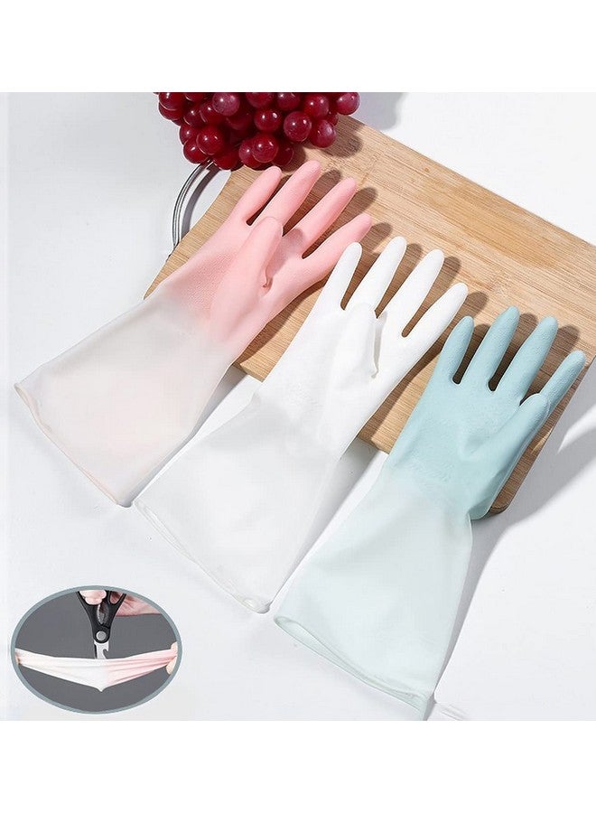 wolpin wolpin PVC Hand Gloves for Dishwashing Skin-friendly Reusable, Gardening | Anti-slip Kitchen Cleaning Gloves| Pet Grooming | Car Washing | Bathroom Cleaning | Painting (1 Pair Gloves, Ombre Pink, M) - Image 1