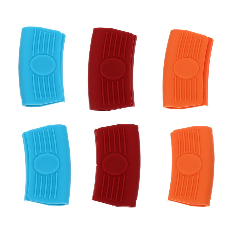 3 Pair Silicone Assist Handle Holder Hot Handle Sleeves Heat Insulated Pot Grip - Image 1