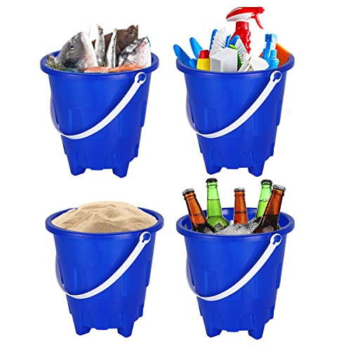 Holady 8 Inch Large Sand Beach Buckets Pail with Beach Shovels,Sand Bucket Water Bucket for Beach Fun Great Summer Party Accessory - Image 4