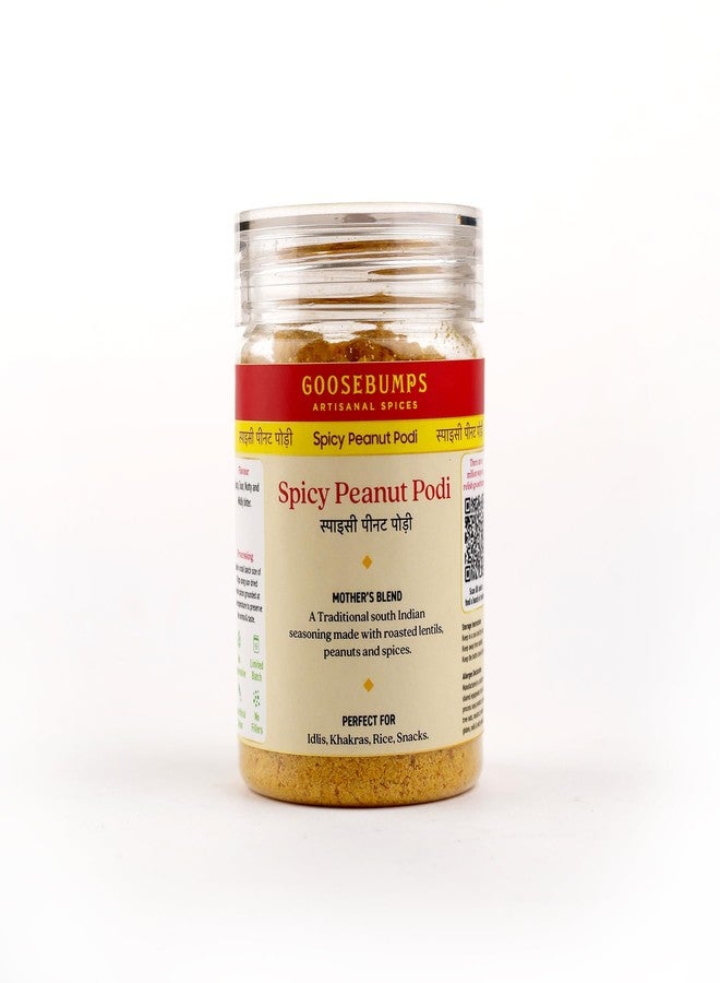 Goosebumps Spicy Peanut Podi | Idli Dosa Chutney Powder | Traditional, Home-made, Dry Roasted | Vegan Spice | 100% Natural Ingredients | Artisanal & Authentic | 90 GMS - Image 1