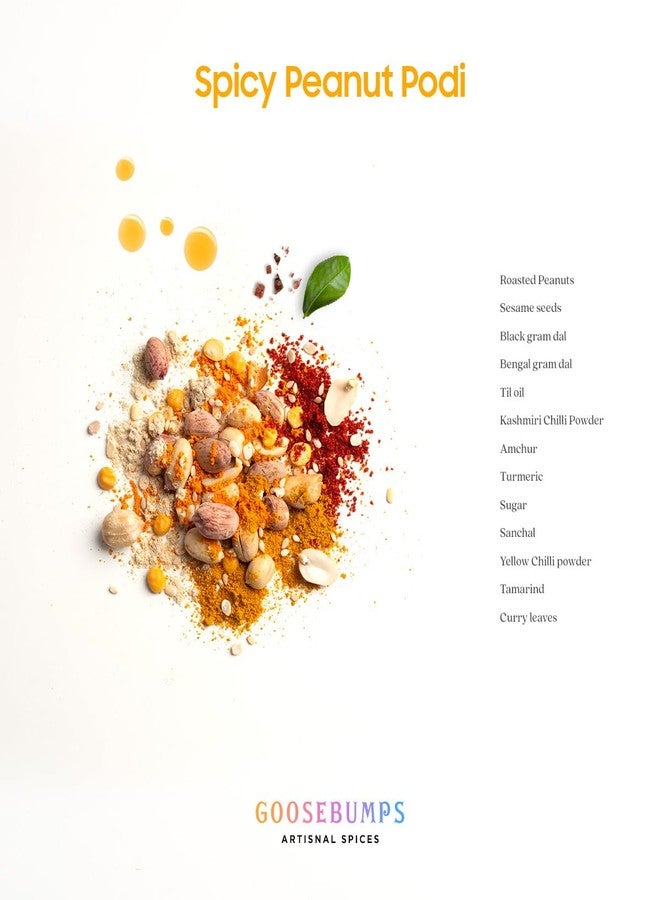 Goosebumps Spicy Peanut Podi | Idli Dosa Chutney Powder | Traditional, Home-made, Dry Roasted | Vegan Spice | 100% Natural Ingredients | Artisanal & Authentic | 90 GMS - Image 4
