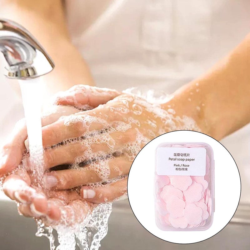 Bhuma أوراق صابون بهوما بشكل زهرة صغيرة صابون ورقي لغسل اليدين بنكهة متعددة عبوة سفر من 1 - Image 3