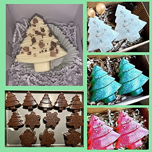 LTGICH 2 PCS 6 Cavity Christmas Tree Silicone Mold Cake Baking Mold Chocolate Candy Handmade Soap Ice Cube Biscuit Moulds No-Stick Christmas Baking Trays Pan - Image 2
