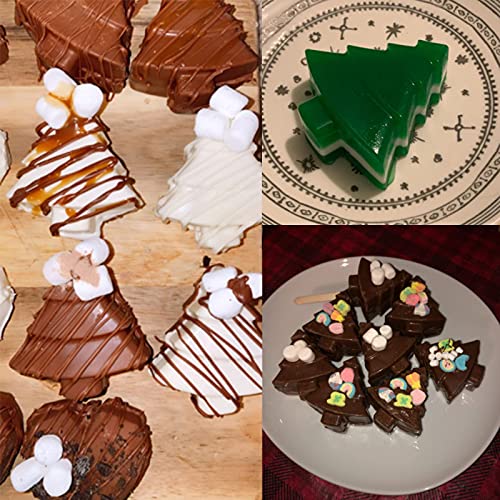 LTGICH 2 PCS 6 Cavity Christmas Tree Silicone Mold Cake Baking Mold Chocolate Candy Handmade Soap Ice Cube Biscuit Moulds No-Stick Christmas Baking Trays Pan - Image 4