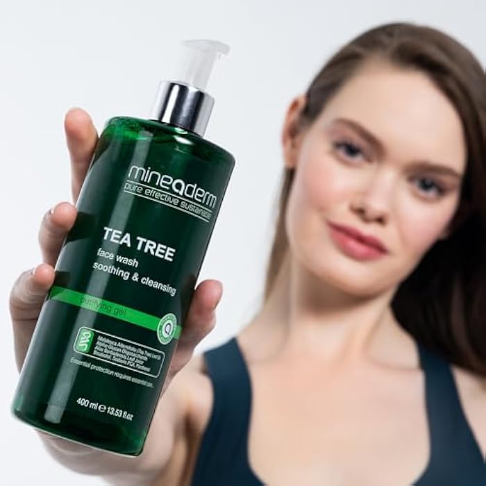 Mineaderm Tea Tree Face Wash for Acne-Prone Skin – Purifying Cleanser with Aloe Vera, Panthenol & Bisabolol – Fights Acne & Controls Oil – Gentle Daily Gel Wash – 400ml - Image 2