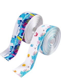 Excefore Patterned Bath Sealant Strip 317.5x3.8cm, Bathroom Sealer Tape, Self Adhesive Sealant Tape for Kitchen, Sink, Bathroom, Bathtub, Toilet, Wall Corner, Wall Floor(Multicolor, 2 Rolls )  - Image 1