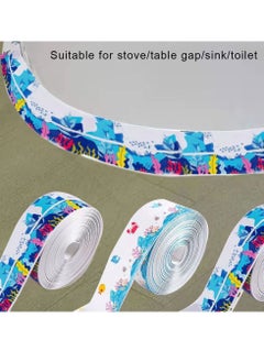 Excefore Patterned Bath Sealant Strip 317.5x3.8cm, Bathroom Sealer Tape, Self Adhesive Sealant Tape for Kitchen, Sink, Bathroom, Bathtub, Toilet, Wall Corner, Wall Floor(Multicolor, 2 Rolls )  - Image 4