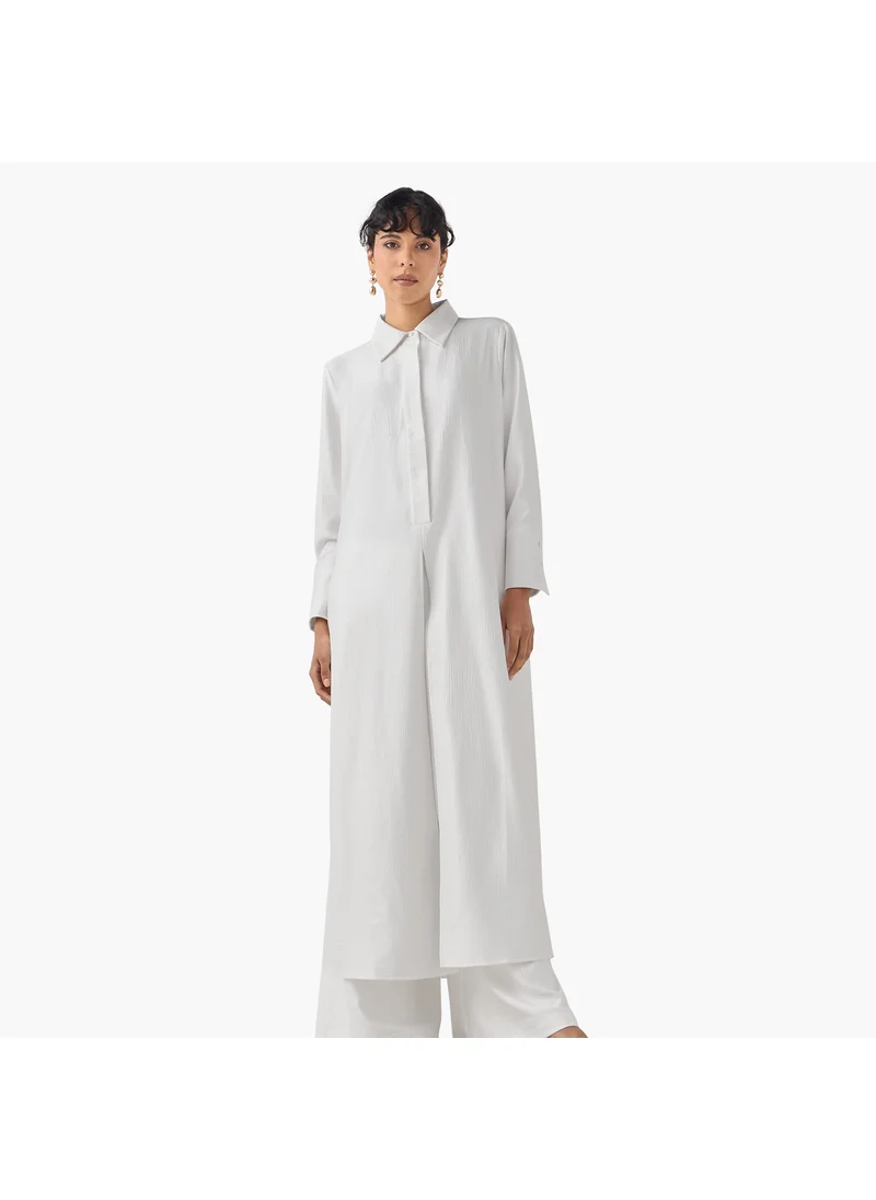 ايكونيك Iconic Textured Collared Tunic