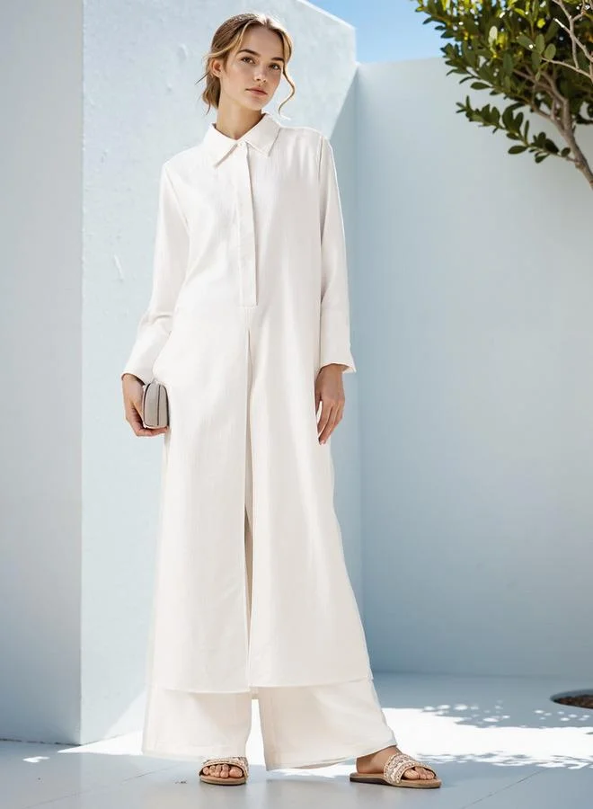 Iconic Iconic Textured Collared Tunic