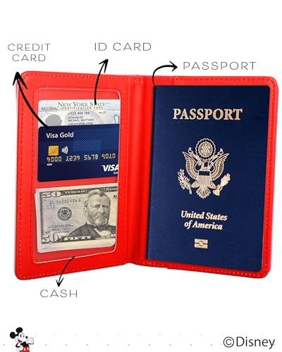 Disney Mickey Minnie Mouse Passport Holder Officially Licensed Passport Holder for Women Travel Essentials for Women - Image 3