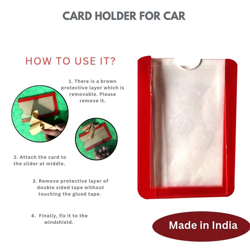 VADDA ID Card Cover Holder for Car with 3M Double Sided Tape - Image 3