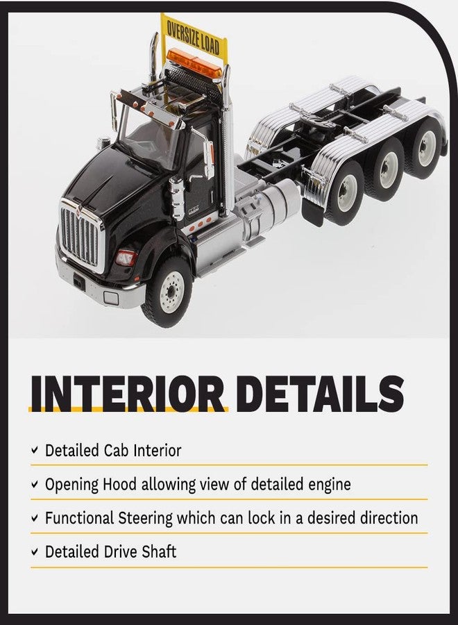 Diecast Masters International HX620 SBFA Day Cab Tridem Tractor | 1:50 Scale Model Semi Trucks Metallic Black by 71009 - Image 3