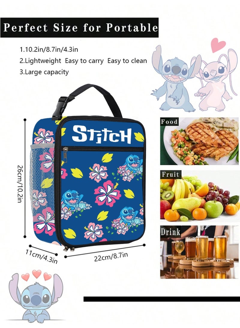 STITCH Disney Stitch and Flower Digital Print Tote Bag, with insulated design, is perfect for picnics and camping, and also an ideal gift for family - Image 3