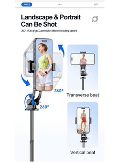 Generic 53‘’Selfie Stick Tripod with fill light, Extendable Aluminum Tripod with Rechargeable Bluetooth Remote, Compatible with iPhone and Android Smartphones, Perfect for Travel, Vlog, Video and Photo  - Image 3