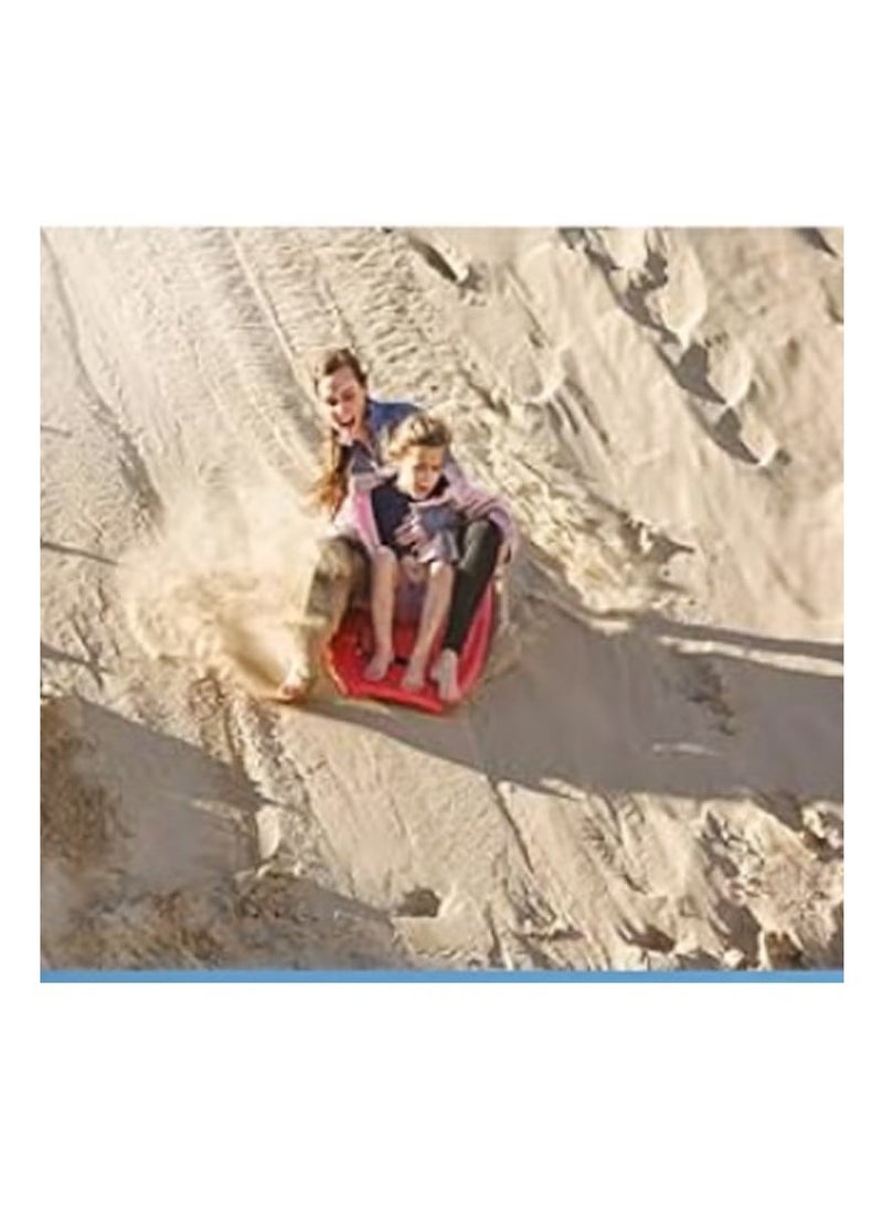 زلاجة ثلج بلاستيكية، زلاجة خارجية للأطفال مزودة بفرامل وحبل سحب للانزلاق على العشب والرمال والثلج - Image 2